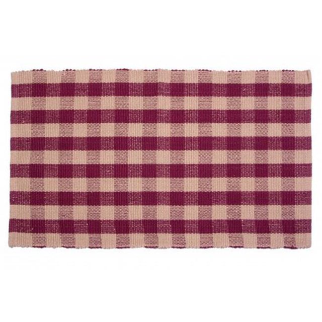 60 x 96 in. Floor Mat, Burgundy Check