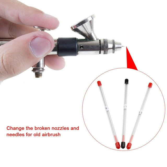 Airbrush Needles Replacement,3Pcs 0.2mm 0.3mm 0.5mm Airbrush Set Airbrush Needle Extended Durability