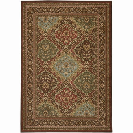 Couristan Pera Hereke Rug, Multi-Colored/Chocolate