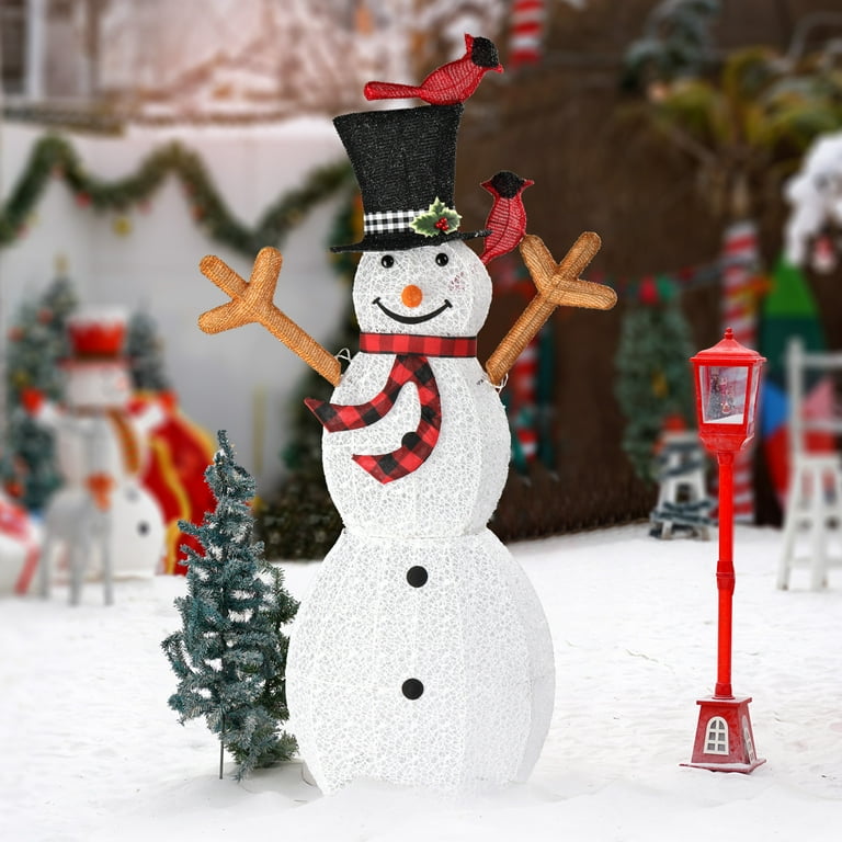 Zimtown 5ft LED Lighted Snowman Christmas Snowman w/ 200 LED