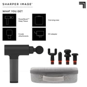 Sharper Image® Powerboost® Deep Tissue Percussion Massager 3.0, 5 Attachments, 6 Speed Settings, Black