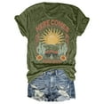 thumbnail image 3 of LINGLANG Shirts for Women Trendy Here Comes Sun Graphic Tees Retro Vintage Hippie Blouse Short Sleeve Going Out Tops, 3 of 4