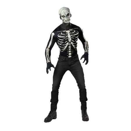 Skeleton Shirt and Mask Adult Mens Instant Costume M/L