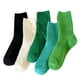 thumbnail image 2 of Xiao Hua 10 pares de calcetines de algodón para mujer, finos, suaves, cómodos, transpirables, de vestir, por encima del tobillo, para negocios, informales y deportivos (verdes)., 2 of 2