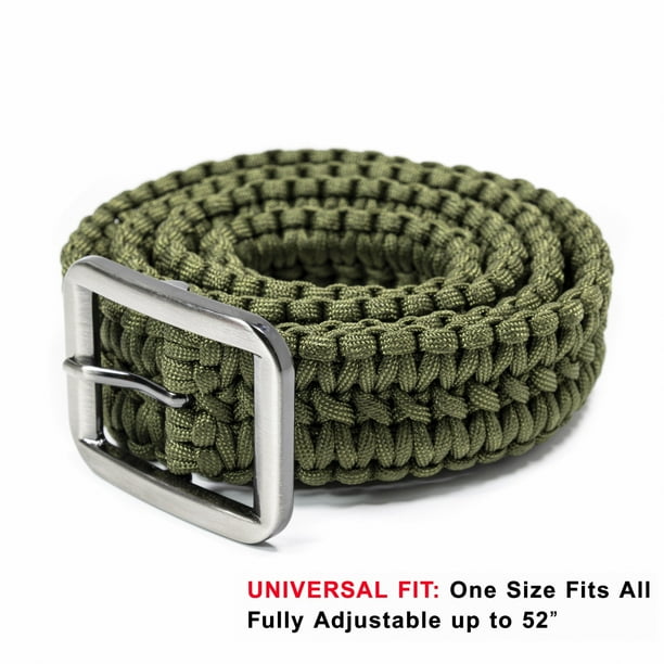 ASR Outdoor Universal Fit Green Survival 550 Paracord Belt with