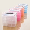 thumbnail image 4 of Ounissouiy Bolsas de maquillaje de plástico transparente 2020, tendencia de moda, diseño creativo, caja de cosméticos desmontable, bolsos de mano de Almacenamiento y organización del hogar rosado, 4 of 8