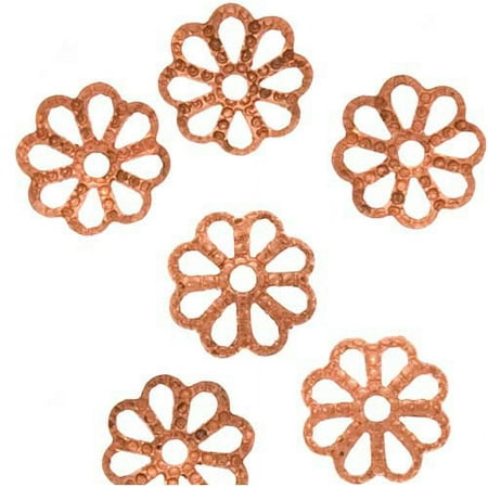 Genuine Copper Open Petal Flower Bead Caps 7mm (50)