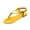 Yellow, variant on YgkuHd Women's Casual Flat Sandals Thong Style Metallic Heart Detail Toe Elasticized Straps Adjustable Metal Buckle Brown,8.5