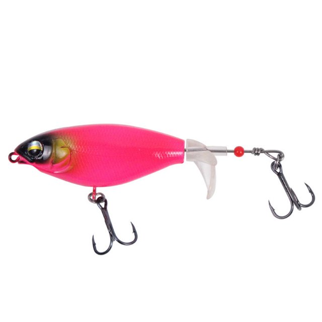 Comida De Pesca Pesca 6,5 cm 6g cebo de pesca duro artificial Topwater Spin Pencil señuelos (rosa rosa)