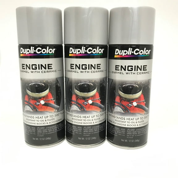 Duplicolor DE1615-3 Pack Engine Enamel Paint with Ceramic, Aluminum Color -12 oz