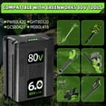thumbnail image 4 of 4 Pack 80V 6.0Ah Replacement for Greenworks 80v Battery Compatible with Greenworks Battery 80V Fits for Greenworks Battery Cordless Power Tools GBA80200 GBA80250 GBA80300 GBA80400 GBA80500, 4 of 7