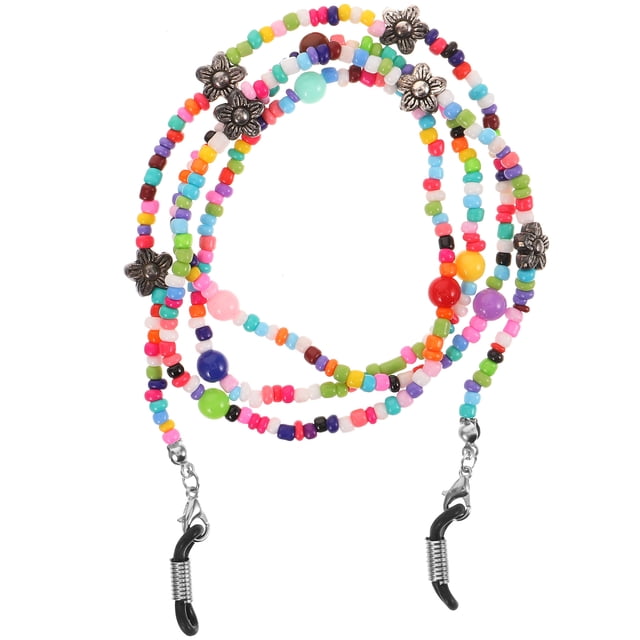 Eyeglass Chain for Women Colorful Beaded Metal Accessory to Prevent Glasses from Falling 1Pcs