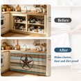 thumbnail image 4 of Teal Brown Farmhouse Cabinet Curtain 35"Wx35"L, Dustproof Under Sink Skirt with Self Adhesive Tape, Country Texas Star Vintage Cabinet Curtain Cover for Kitchen Sink, Bathroom Vanity, Laundry Room, 4 of 9