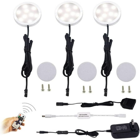 

Dimmable LED Under Cabinet Lights AIBOO 3 Lamps Kit with RF Remote Control for Home Kitchen Counter Lighting (Natural White)