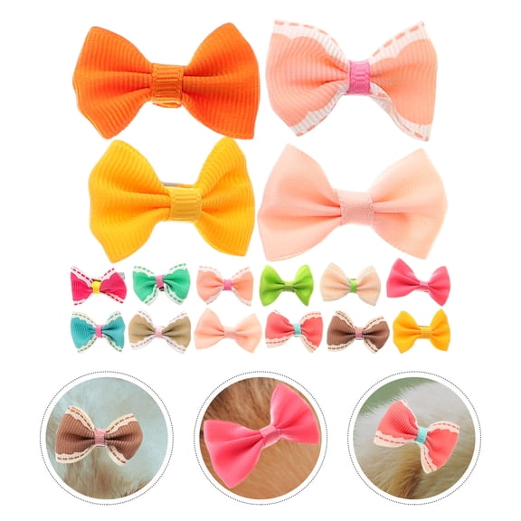 LEDMOMO Hair Clips Cat Puppy Bowknot Alligator Pet Dog Hair Clips Polyester 30Pcs