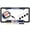 Black, variant on [U.S. Navy Officially Licensed Product] - Fly Navy Veteran - Domed Custom-Made Personalized Narrow (Thin) Top 4 Hole Metal Car License Plate Frame with Free caps - Chrome (Qty: 1 Frame)