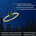 thumbnail image 2 of Gem Stone King 10K Yellow Gold Oval Green Chrome Diopside and White Lab Grown Diamond Engagement Ring for Women (0.60 Cttw, Oval 6X4MM, Gemstone, Available in Size 5, 6, 7, 8, 9), 2 of 6