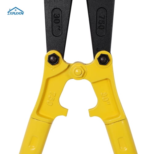 30" Heavy-Duty Bolt Cutter, Ergonomic Soft Rubber Grip, Yellow Steel Cutter for Fence, Steel Wire, Chain, Medium Padlocks