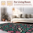 thumbnail image 2 of ODIKA 4'x6' Machine Washable Non-Slip Area Rug, Botanical Whimsy with Stylized Birds and Flourishing Petal Motifs High Traffic Rug, Pink, 303976, 2 of 7