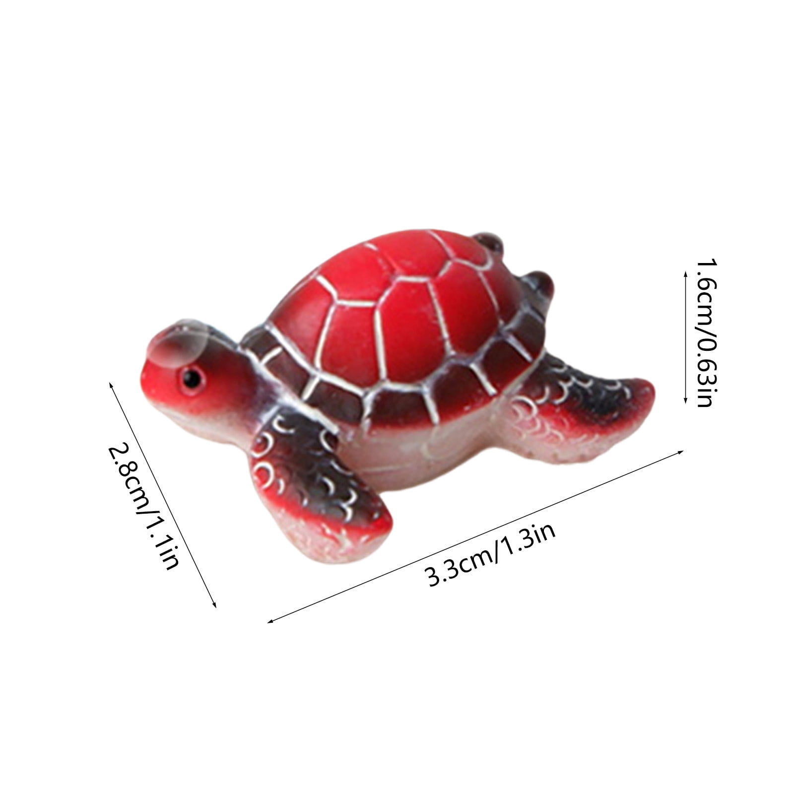 Aquarium Decor Glowing Turtle Ornament for Fish Tank, Luminous Underwater Figurine for Aquatic Scenery & Night Viewing, Red, by IHXORA