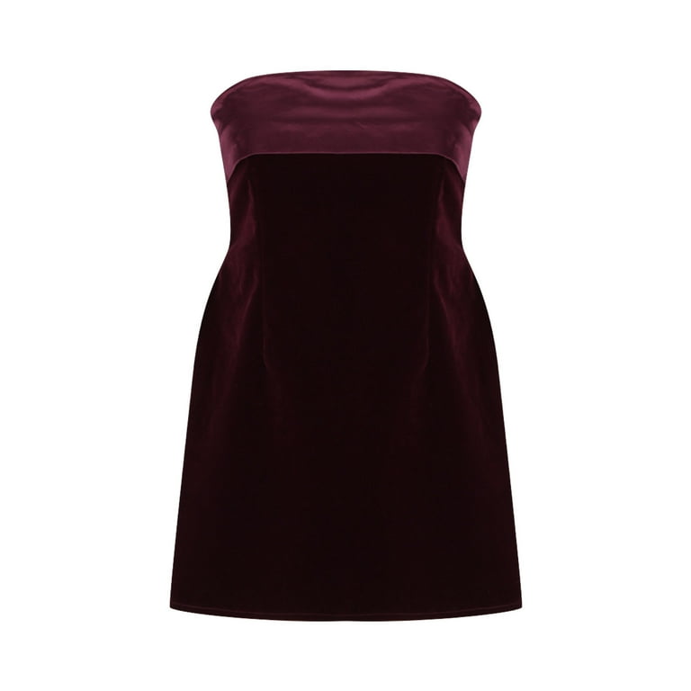 open lace back dress Red Mini Dress Velvet One-Shoulder Knot Bodycon Dress – ZINNTRA main image 1