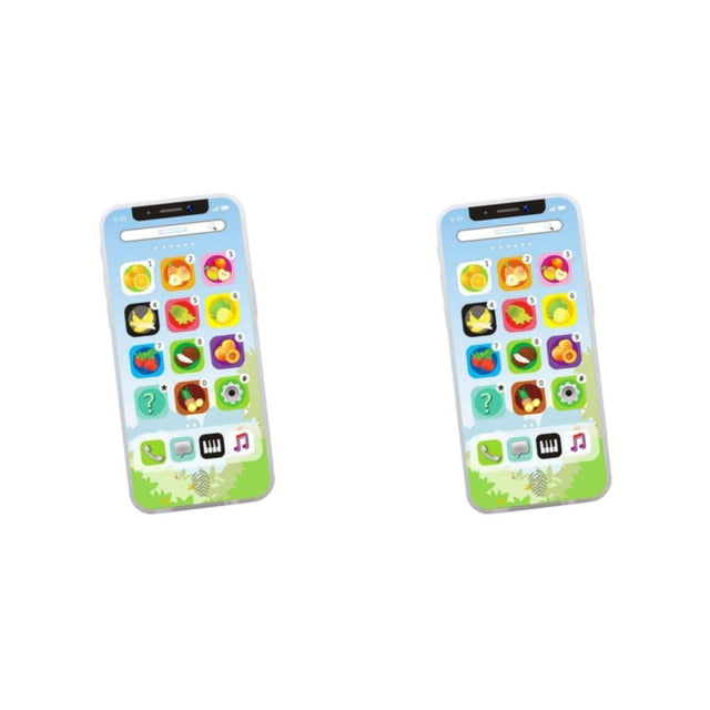 bedienty Educational Toy Gift Kids Simulator Music Cell Phone for Developmental Learning Light LED blue 12.5 x 6 x 0.8cm 2Set