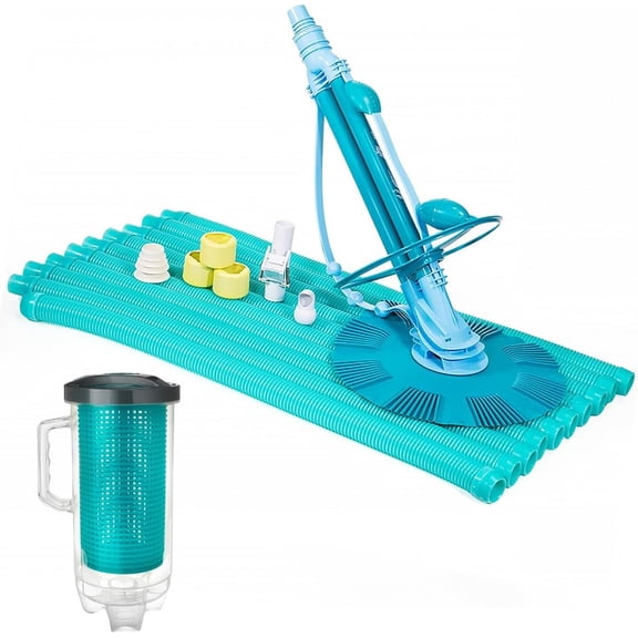 XtremepowerUS 30FT Pool Vacuum Set with Large Canister & Skimmers