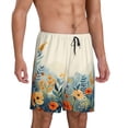 thumbnail image 2 of Pofeuu Floral Mountain Landscape Print Men's Soft Woven Elastic Waistband Sleep Pajama Short-Small, 2 of 6