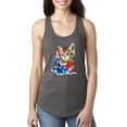 thumbnail image 1 of MmF - Women's Racerback Tank Top, up to Women Size 2XL - American Flag 4th of July Kitty, 1 of 5