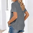 thumbnail image 4 of Women Blouses Short Sleeve Button Down Shirts Business Casual Dressy Work Tops with Pocket Summer Spring Clothes Gray, 4 of 6