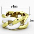 thumbnail image 2 of IP Gold(Ion Plating) Stainless Steel Ring with Epoxy in White for Women White Stone Color Style TK1369 Size 5, 2 of 4