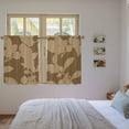 thumbnail image 3 of Brown Floral Silhouette Kitchen Curtain for Berdoom Living Room Cafe 45 Inch Length, Spring Farmhouse Vintage Flowers Tiers Curtains Light Filtering Drapes Window Treatment 2 Panels 52"Wx45"L, 3 of 8