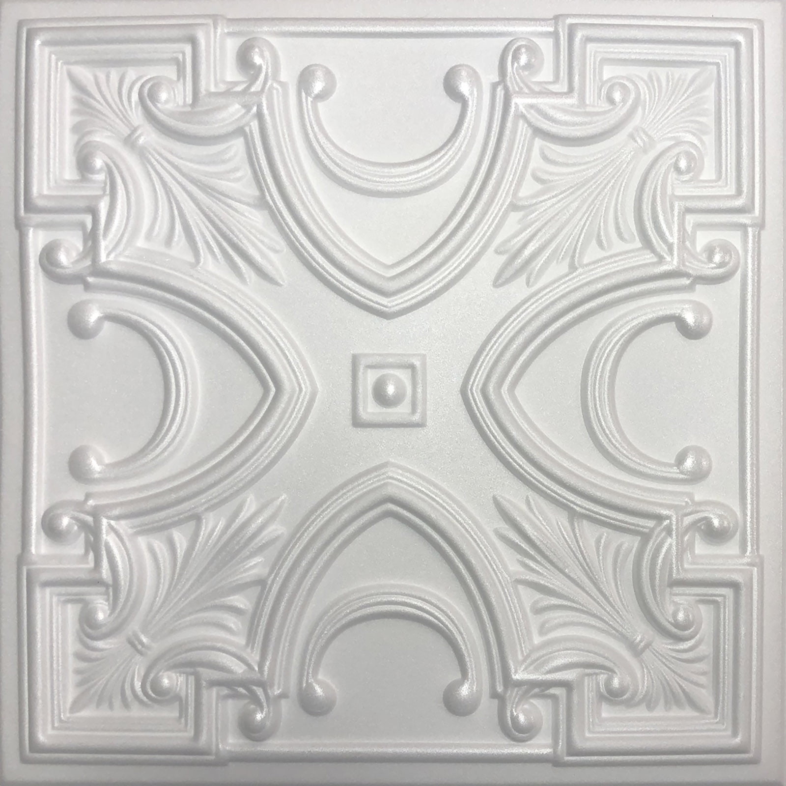 White Styrofoam Ceiling Tile Victoria (Case of 40 Tiles)