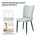 thumbnail image 6 of Dining Chairs Modern minimalist dining chairs and office chairs. 4-piece set of light gray PU seats with black metal legs. Suitable for restaurants, living rooms, and offices. C-008,Wooden Dining Cha, 6 of 22