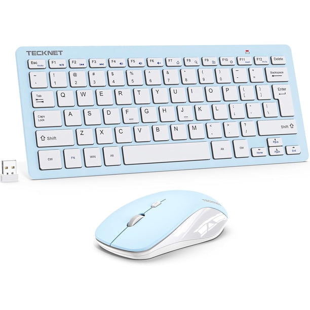 TECKNET Wireless Keyboard and Combo, Mini Cordless Computer Keyboard and Set 2.4GHz, Silent Adjustable 1600 DPI, Quiet Click, Lag-Free for Computer, Laptop, PC, Windows, , Chrome OS