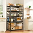 thumbnail image 5 of REIBII 5-Tier Shelving Unit Metal Storage Shelves With Side Rails & Hooks ,36"W x 12"D x 72"H, 5 of 7