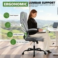 thumbnail image 5 of COOLHUT Big and Tall Office Chair, Executive Home Office Desk Chairs, Ergonomic Computer Faux Leather Desk Chair with Adjustable Flip-Up Arms, Lumbar Support Swivel Task Chair, Gray, 5 of 17