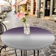 thumbnail image 3 of Purple Grey Ombre Elastic Fitted Round Table Cover Gradient Gradual Color Waterproof Outdoor Tablecloth for Holiday Party, Picnic, Patio & Dining Fits Tables Up to 36"-44", 3 of 8