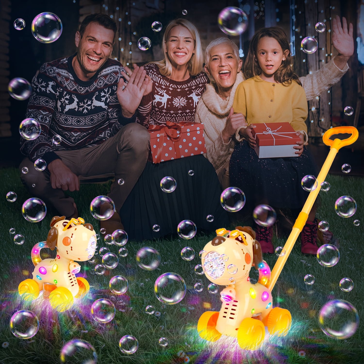 Carsky Automatic Bubble Machine for Toddlers, Dog Bubble Cart Toy, Lighting for Party, Bubble Maker for Kids Outdoor Playing, Birthday Gift for Boys Girls 3 Years up