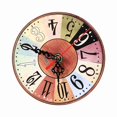 thumbnail image 2 of Vintage Round MDF Clock - -use Tabletop/Wall Mounted Decorative Timepiece with Fashionable Patterns, Eco-friendly & Safe, Battery-Operated (1x AA Battery Not Included), Ideal for Bedroom, Living, 2 of 7