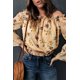 thumbnail image 3 of ABPHQTO Top corto floral con mangas acampanadas amarillas para mujer, 3 of 5