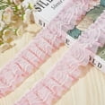 thumbnail image 4 of 11 Yards Pink Double-Layer Pleated Chiffon Lace Trim 5cm Wide 2-Layer Gathered Ruffle Trim Edging Tulle Trimmings Fabric Ribbon for Home DIY Sewing Crafts Costume Pillowcase Embellishments DIY DIY, 4 of 9