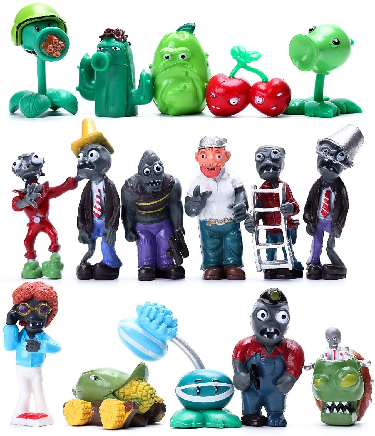 Maikerry 16Pcs Plantas vs Zombies Figuras PVZ Figuritas Cupc