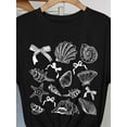thumbnail image 4 of Women Loose Fit Seashell Print Round Neck Short Sleeve T-Shirt, Suitable For Summer, 4 of 6