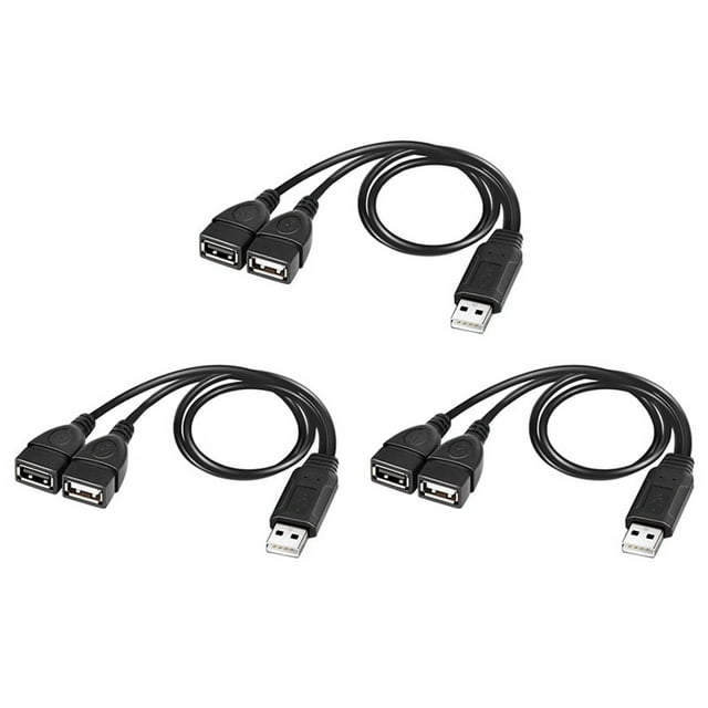 3X Cable Divisor USB, USB 2.0 Una Macho Una Doble USB Hembra Jack Y Cable Divisor del Cargador