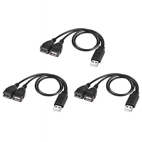 3X Cable Divisor USB, USB 2.0 Una Macho Una Doble USB Hembra Jack Y Cable Divisor del Cargador