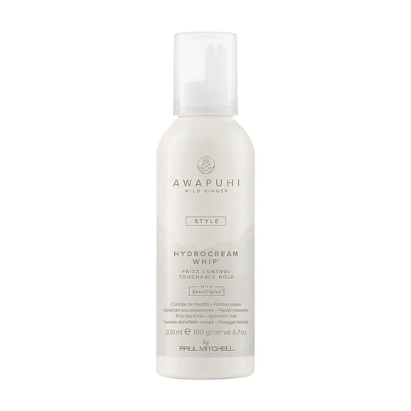 Awapuhi Wild Ginger by Paul Mitchell HydroCream Whip Mousse, Frizz Control, Touchable Hold, For All Hair Types, 6.7 oz.