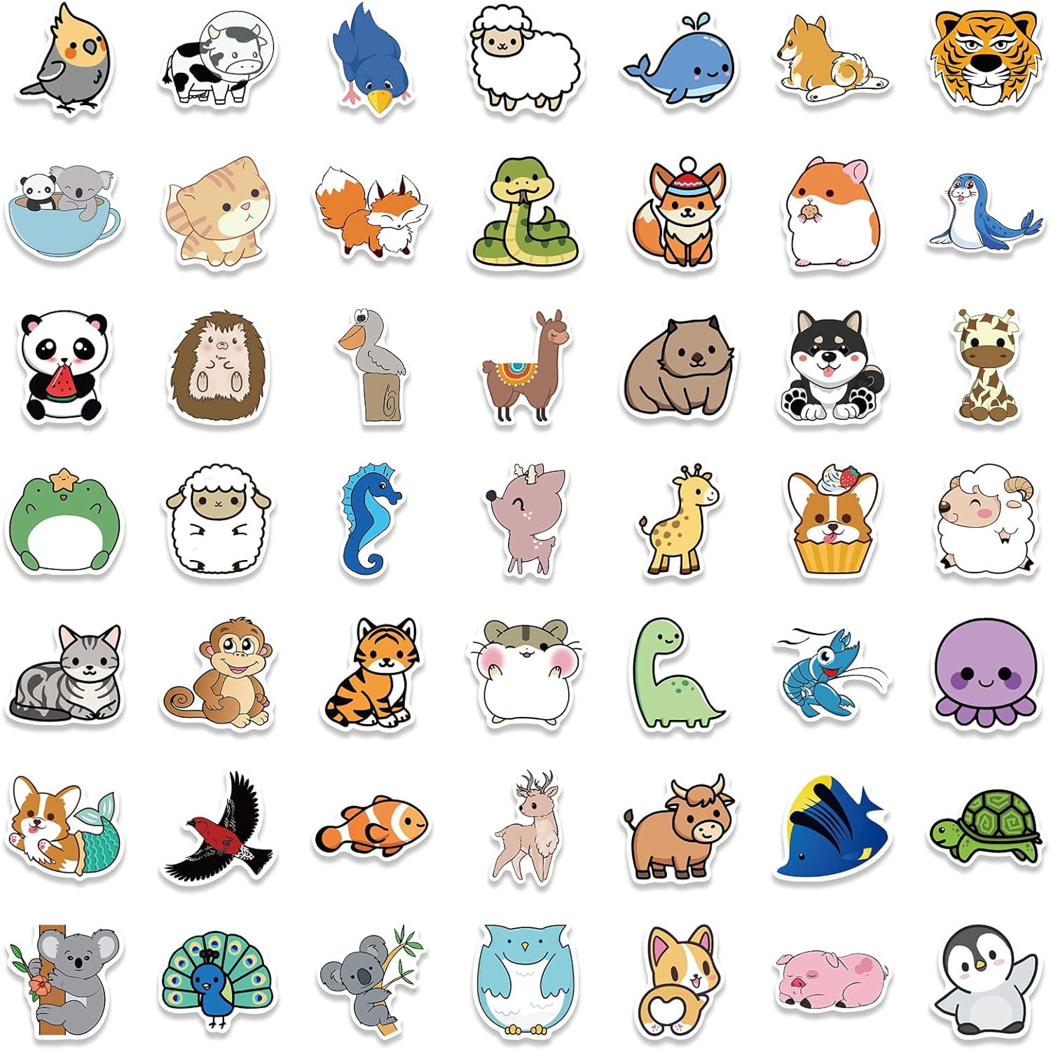 100 Cute Animal Stickers for Water Bottles EL NIDO Waterproof Aesthetic  Animal Stickers for Kids Teens Girls and boy, Vinyl Farm Sea Zoo Safari  Animal Perfect for Laptop 