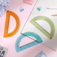 thumbnail image 5 of 12 Pcs of Colorful Plastic Protractors 180 Degrees 6 Inches Mathematical Protractor Translucent Geometric for Learn Office Measurement Drawing, 5 of 6