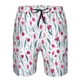 thumbnail image 3 of Vsdgher Tulips Flowers Men's Beach Shorts, Surfing shorts, Swim trunks, Quick Dry Swim Trunks for Surfing Beach Fun -3X-Large, 3 of 6